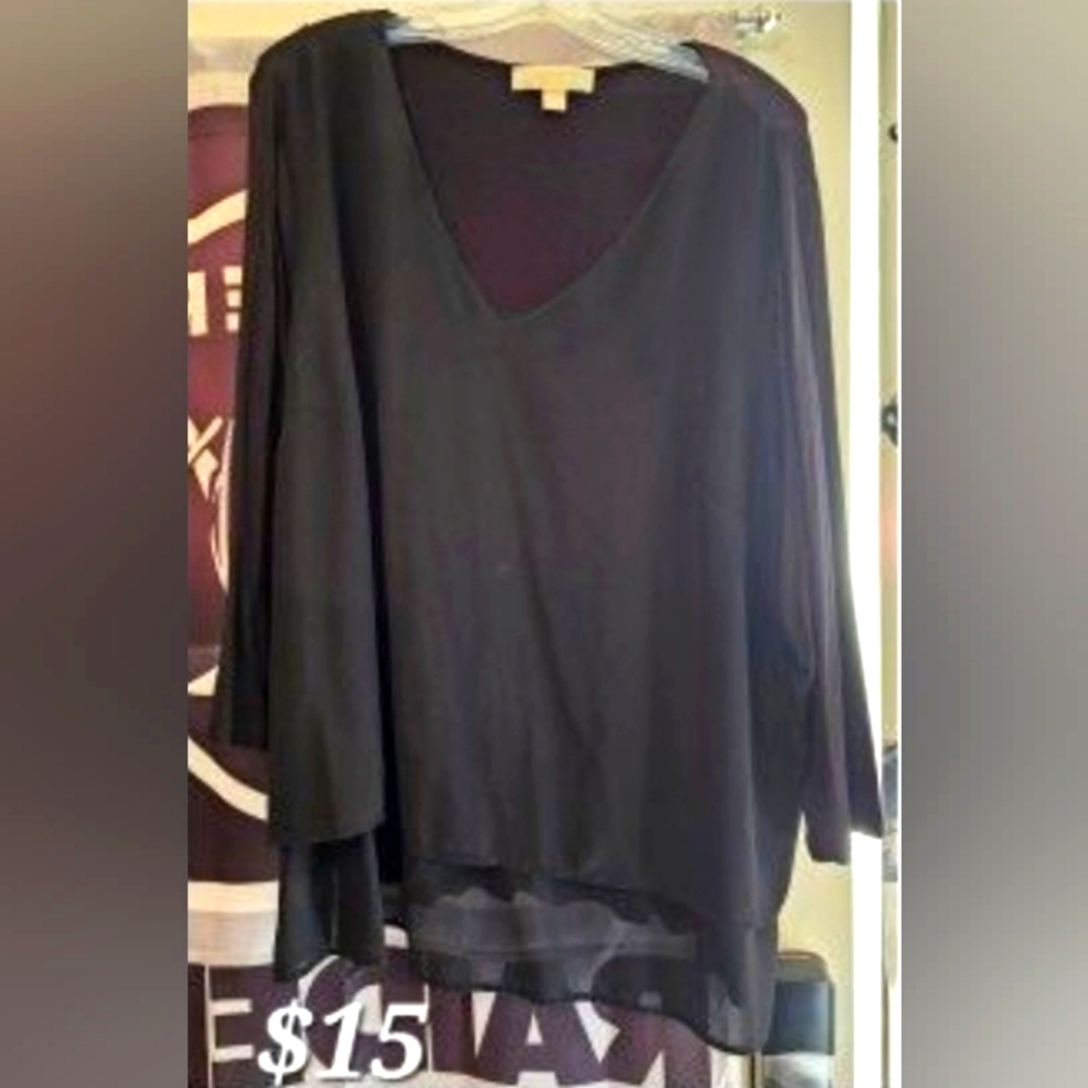 Black long-sleeved blouse